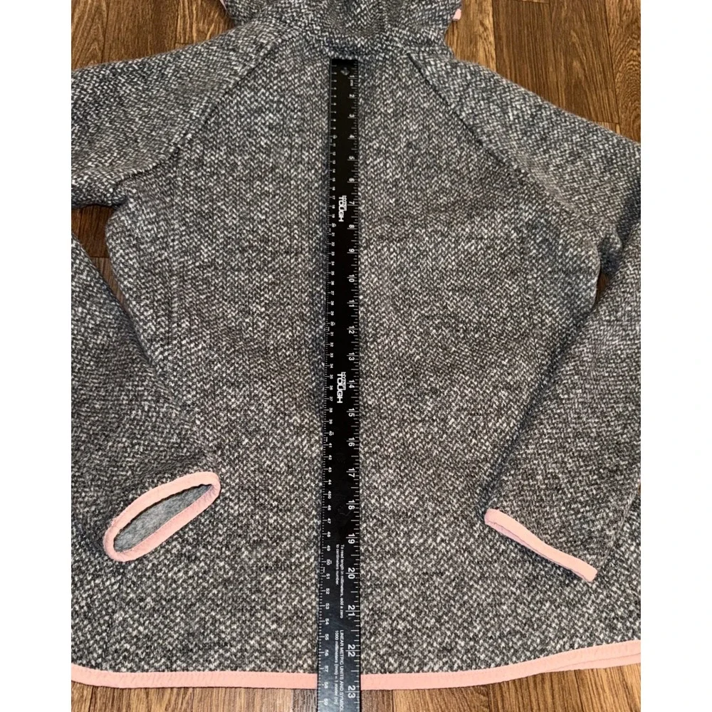 Columbia‎ Youth Girls Hooded Fleece Jacket Pink Trim Size L Gray Zip Up